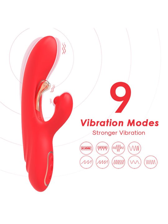 Armony - Vibratore Rabbit in Silicone Rosso con Lingua Oscillante