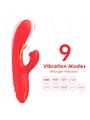 Armony - Vibratore Rabbit in Silicone Rosso con Lingua Oscillante