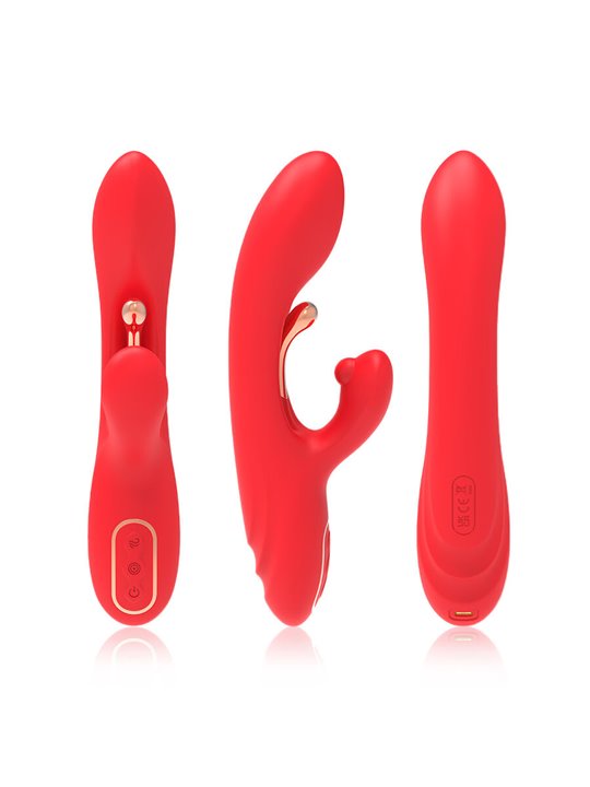 Armony - Red Silicone Rabbit Vibrator with Oscillating Tongue