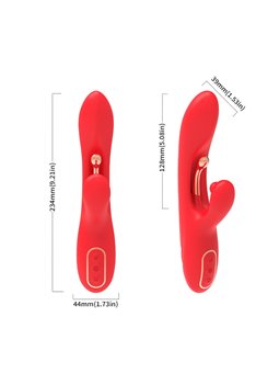 Armony - Red Silicone Rabbit Vibrator with Oscillating Tongue