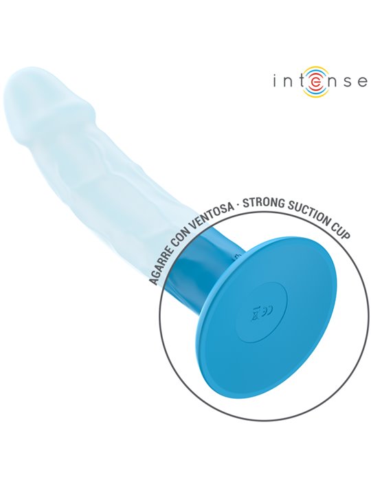 Intense Phoebe - Blue Realistic Vibrator with 10 Vibrations and Remote Control