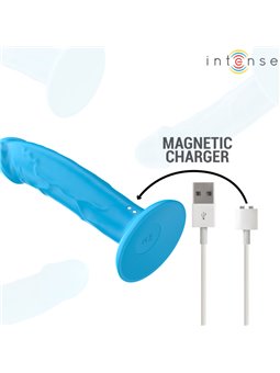Intense Phoebe - Blue Realistic Vibrator with 10 Vibrations and Remote Control