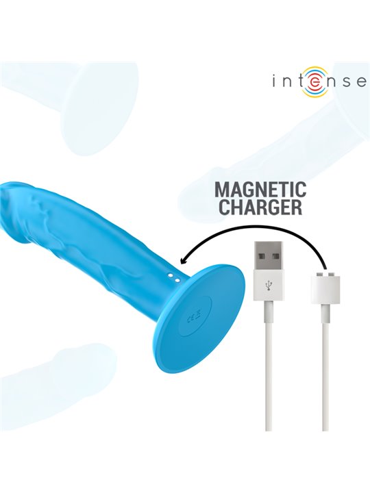 Intense Phoebe - Blue Realistic Vibrator with 10 Vibrations and Remote Control