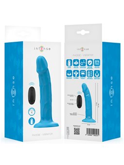 Intense Phoebe - Blue Realistic Vibrator with 10 Vibrations and Remote Control
