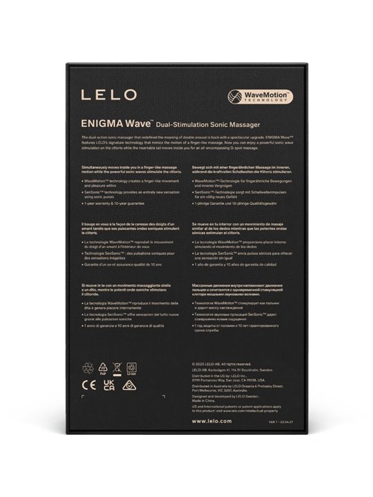 Lelo Enigma Wave - Triple Action Sonic Massager in Black Silicone