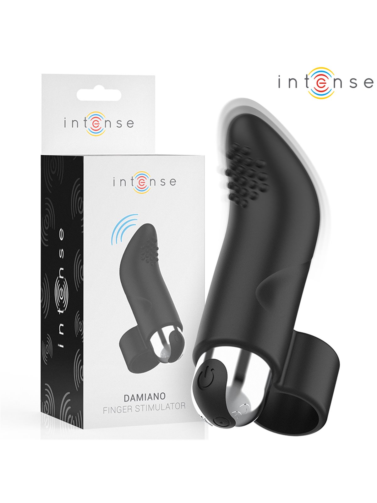 Intense Damiano - Stimolatore da Dito Ricaricabile in Silicone Nero