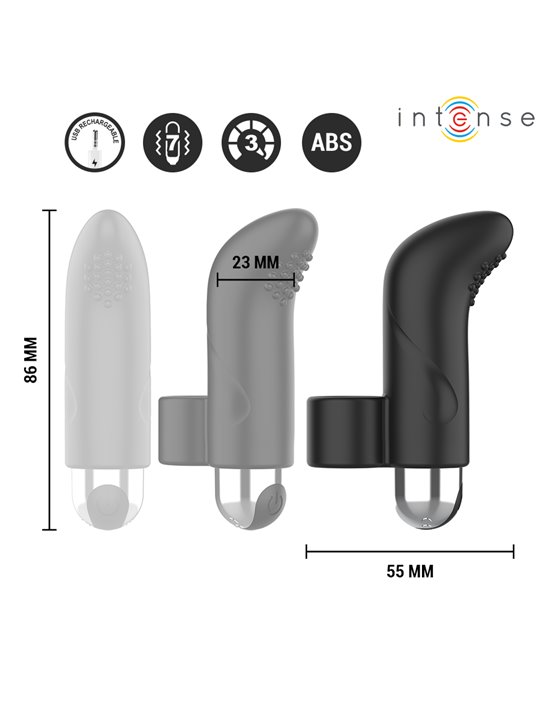 Intense Damiano - Rechargeable Black Silicone Finger Stimulator
