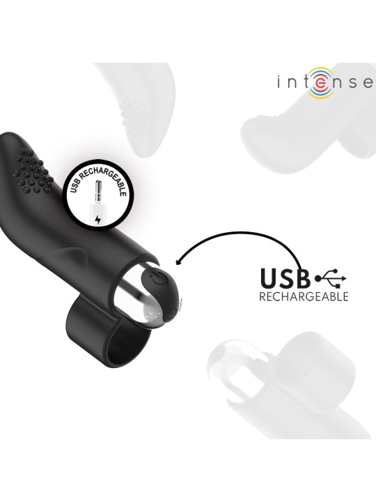 Intense Damiano - Stimolatore da Dito Ricaricabile in Silicone Nero