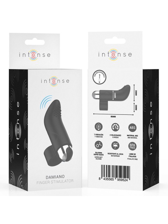 Intense Damiano - Rechargeable Black Silicone Finger Stimulator