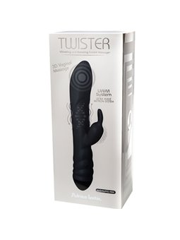 Adrien Lastic Twister - Black Silicone Rotating Rabbit Vibrator