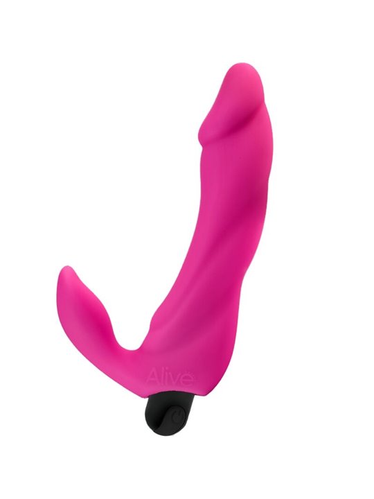Alive Bifun Pro - Dildo Vibratore Realistico in Silicone Rosa 14,9 Cm