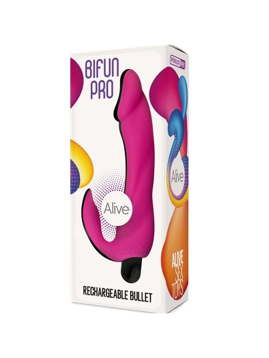 Alive Bifun Pro - Dildo Vibratore Realistico in Silicone Rosa 14,9 Cm