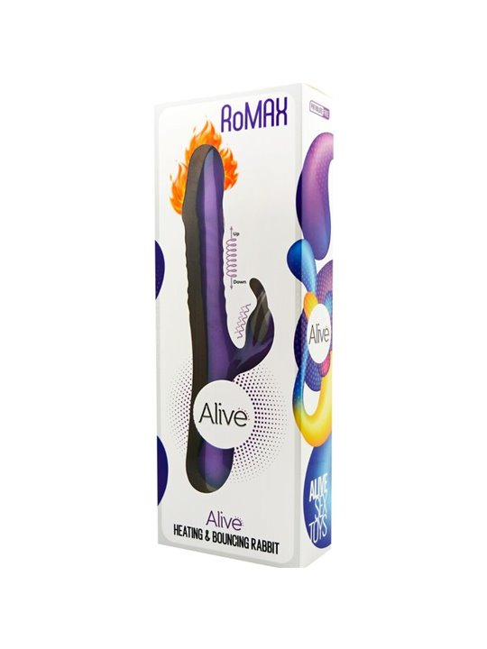 Alive RoMAX - Vibratore Rabbit in Silicone Viola con Funzione Calore