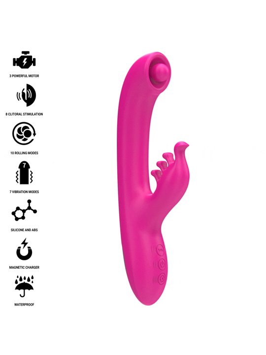 Intense Christina - Vibratore Rabbit Multifunzione 22,5 Cm Rosa