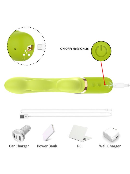 Armony - Inflatable Green Silicone Rabbit Vibrator 23.5 Cm