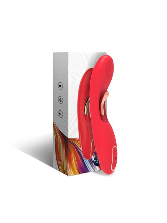 Armony - Vibratore Punto G in Silicone Rosso con Lingua Oscillante
