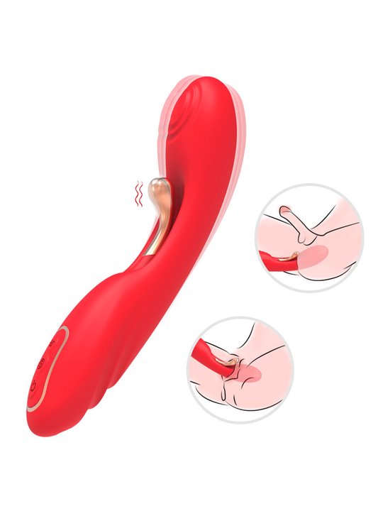 Armony - Red Silicone G-Spot Vibrator with Oscillating Tongue