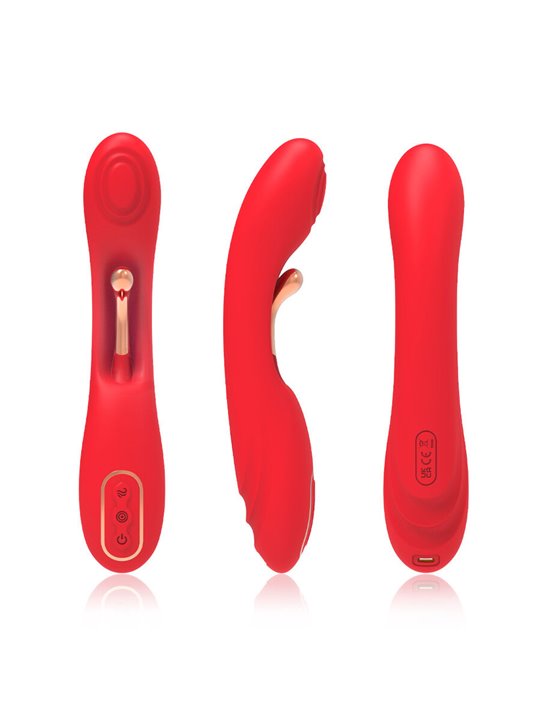 Armony - Red Silicone G-Spot Vibrator with Oscillating Tongue