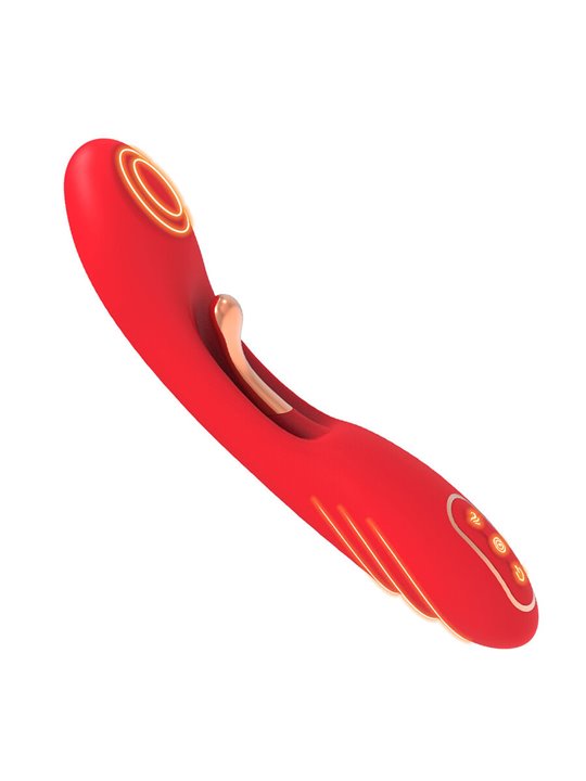 Armony - Vibratore Punto G in Silicone Rosso con Lingua Oscillante