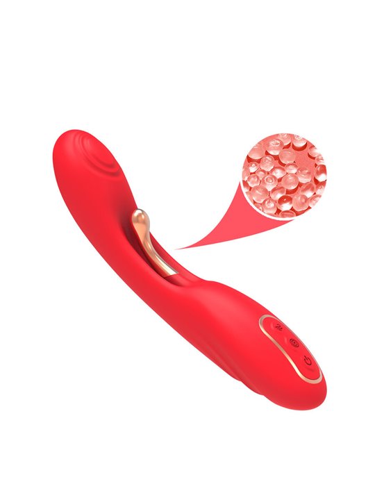 Armony - Vibratore Punto G in Silicone Rosso con Lingua Oscillante