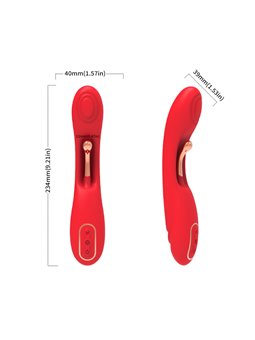 Armony - Vibratore Punto G in Silicone Rosso con Lingua Oscillante