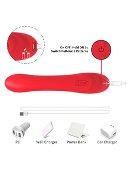 Armony - Vibratore Punto G in Silicone Rosso con Lingua Oscillante