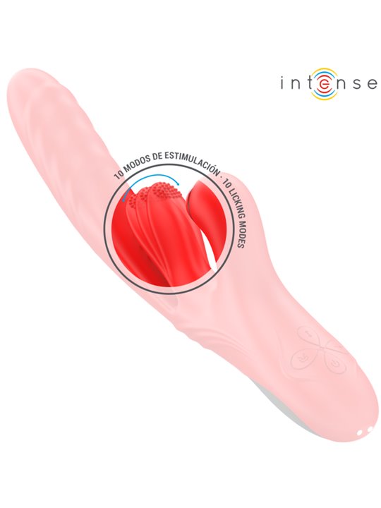 Intense Karol - Multifunction Vibrator with Thrusting and Stimulating Waves, Red