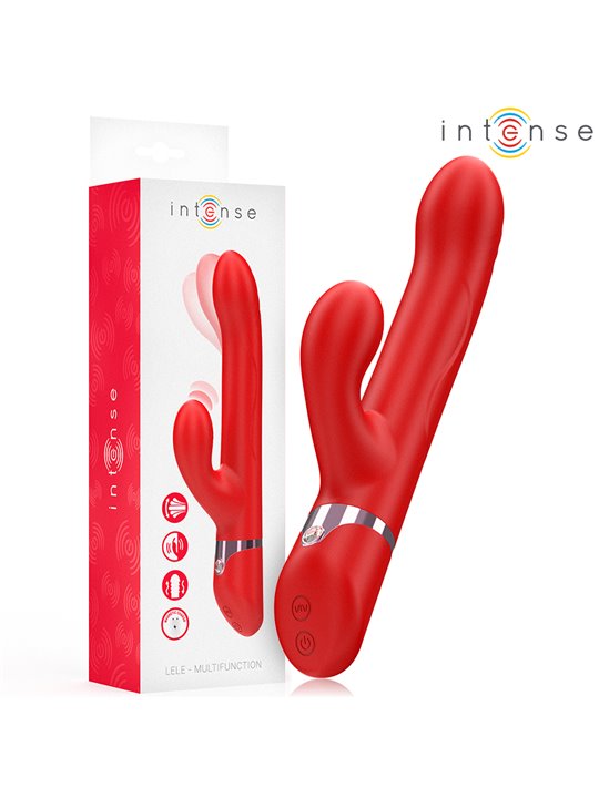 Intense Lele - Vibratore Multifunzione Rosso Rotante e Oscillante