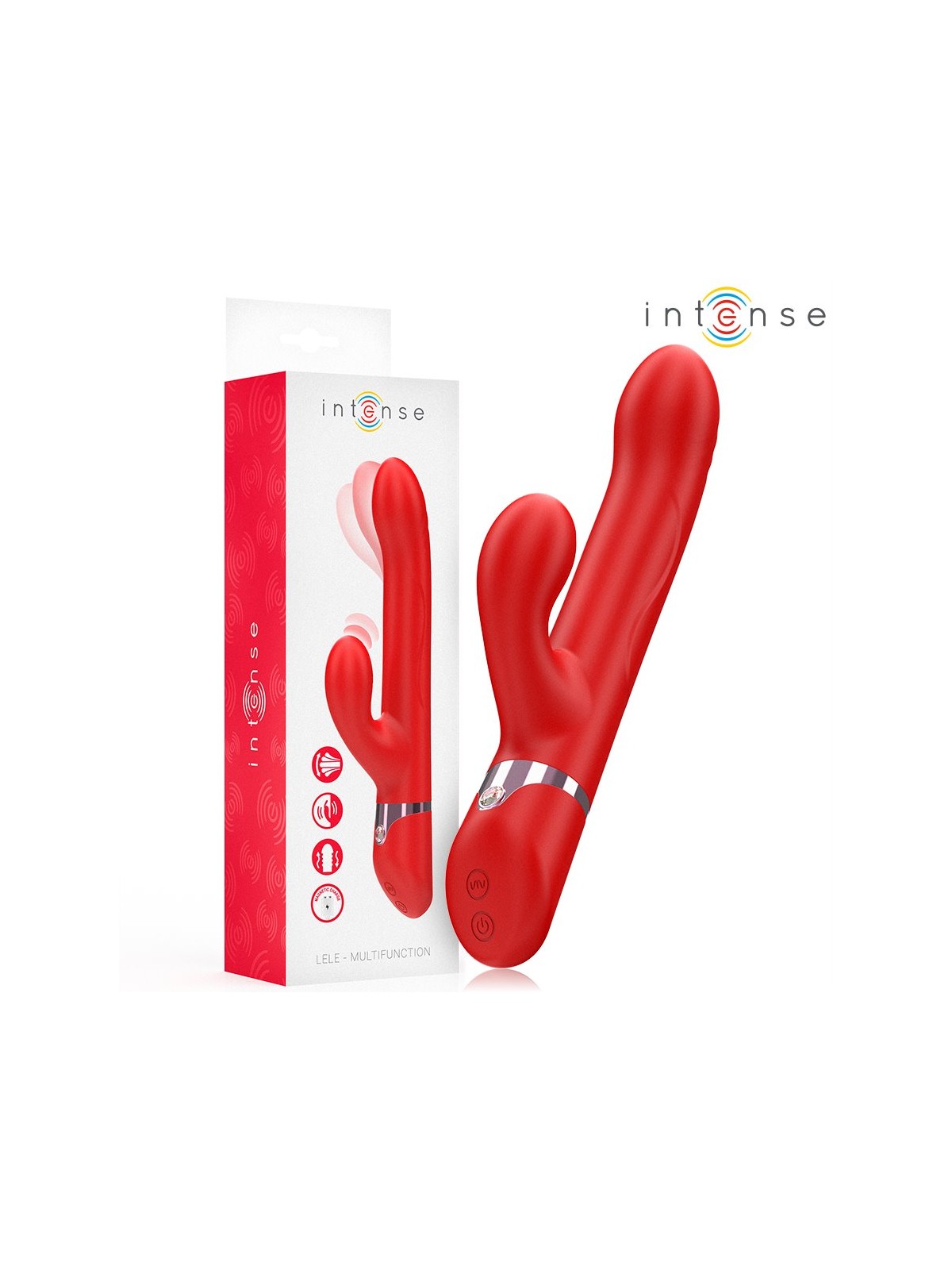Intense Lele - Vibratore Multifunzione Rosso Rotante e Oscillante