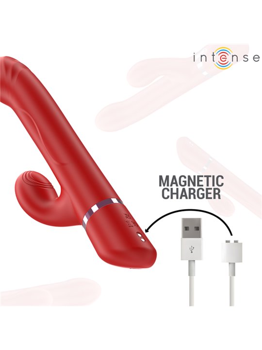 Intense Lele - Vibratore Multifunzione Rosso Rotante e Oscillante