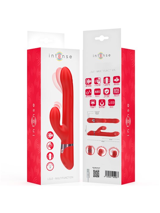 Intense Lele - Vibratore Multifunzione Rosso Rotante e Oscillante