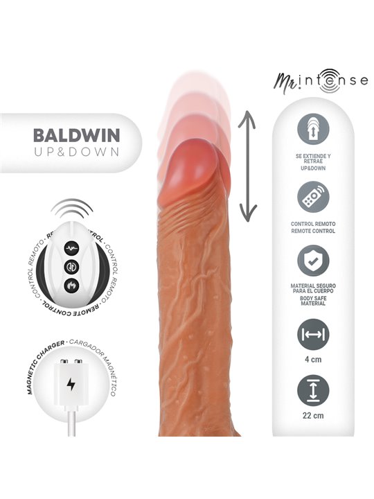 Mr Intense Baldwin - Pene Realistico Vibrante con Telecomando 22 Cm