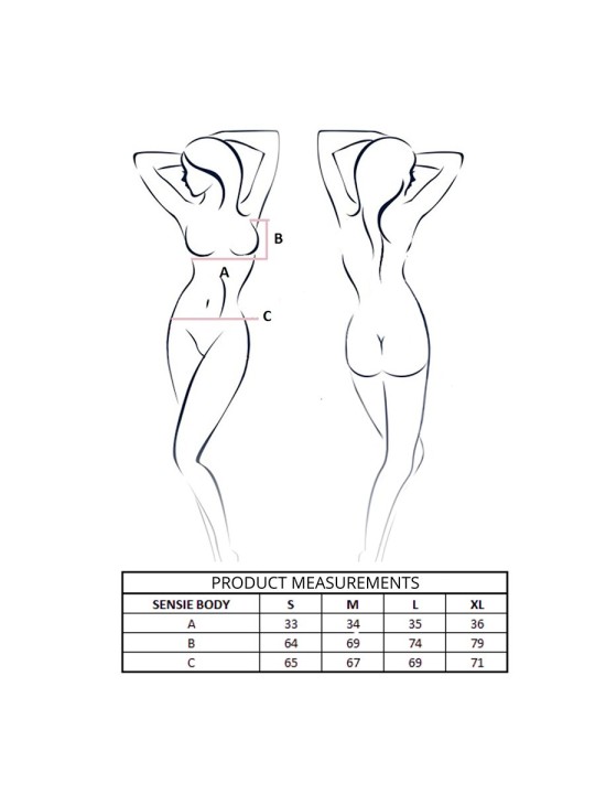 Passion Sensie - Body in Raso Bordeaux con Scollo a V Taglia L/XL