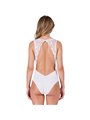 Passion Evalie - Body Bianco in Pizzo e Tessuto Morbido Taglia L/XL