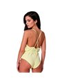 Passion Sensie - Body in Raso Giallo con Scollo a V Taglia S/M