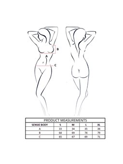 Passion Sensie - Body in Raso Nero con Scollo a V Taglia L/XL