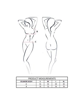 Passion Velmore - Body Sexy in Pizzo Floreale Viola Taglia L/XL