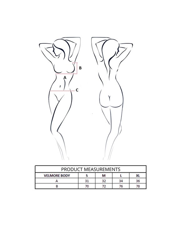 Passion Velmore - Body Sexy in Pizzo Floreale Viola Taglia L/XL