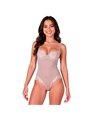 Passion Zovel - Body a Rete con Pizzo Floreale Grigio Taglia L/XL