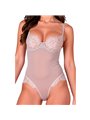 Passion Zovel - Body a Rete con Pizzo Floreale Grigio Taglia L/XL