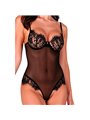 Passion Zovel - Body a Rete con Pizzo Floreale Nero Taglia L/XL