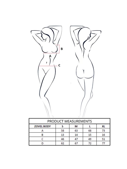 Passion Zovel - Body a Rete con Pizzo Floreale Nero Taglia L/XL