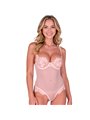 Passion Zovel - Pink Floral Lace Mesh Bodysuit Size L/XL