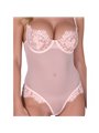 Passion Zovel - Body a Rete con Pizzo Floreale Rosa Taglia L/XL