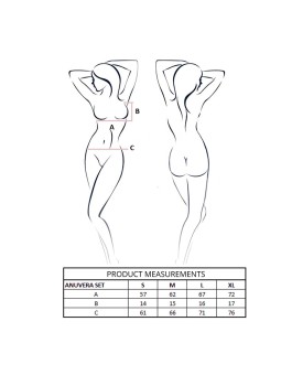 Passion Anuvera - Reggiseno e Perizoma Nero in Pizzo Taglia L/XL