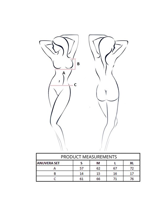 Passion Anuvera - Reggiseno e Perizoma Nero in Pizzo Taglia L/XL