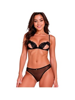 Passion Intimari - Black Floral Lace Underwear Set Size L/XL