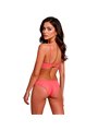 Passion Intimari - Completo Intimo in Pizzo Rosa Floreale Taglia S/M