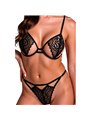 Passion Resilque - Black Lace Bra and Thong Size L/XL
