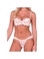 Passion Tivolea - Reggiseno e Perizoma in Pizzo Rosa Taglia S/M